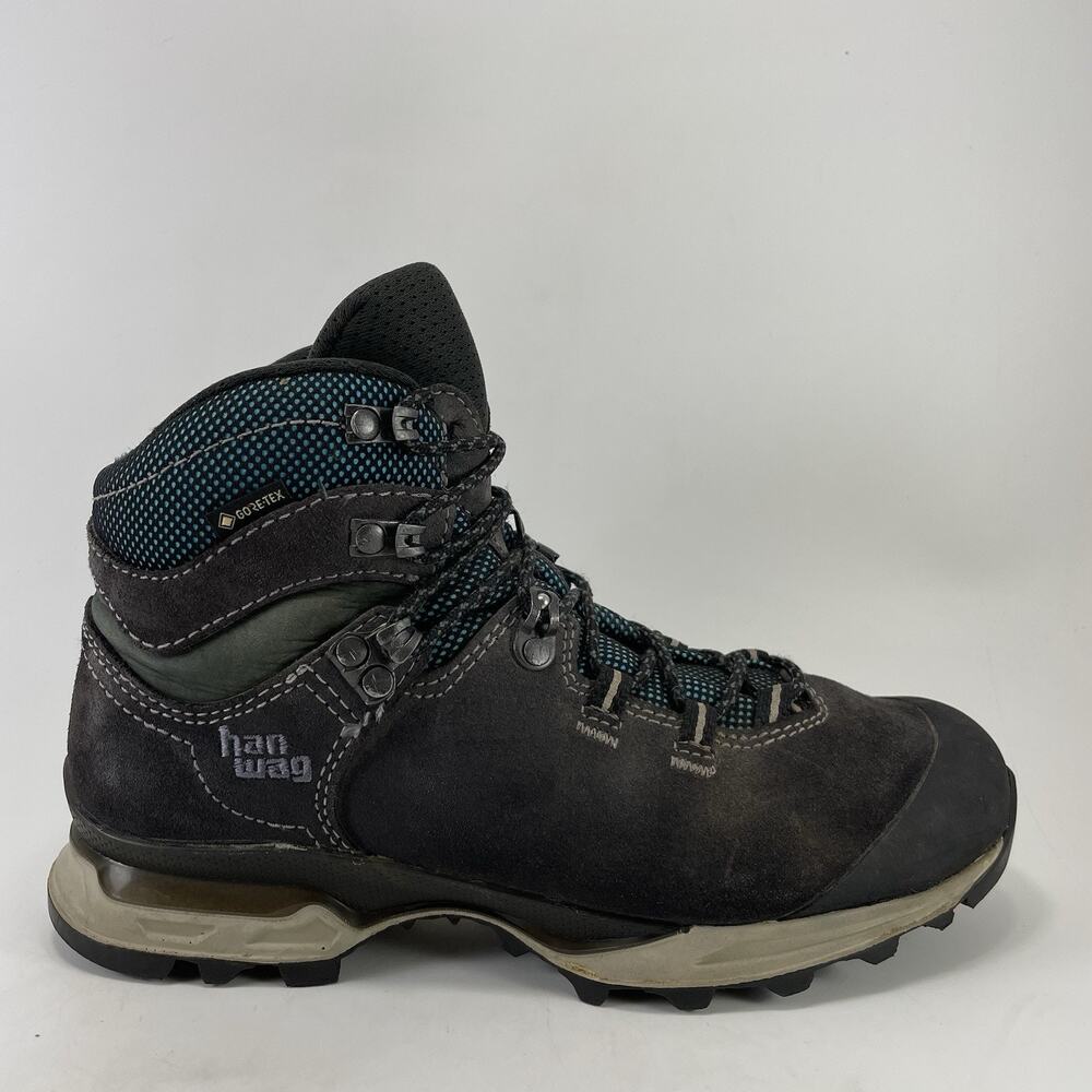 Hanwag Hiking Boots Womens Size 7.5 EU 38 Black Leather Outdoor Trekking Boots